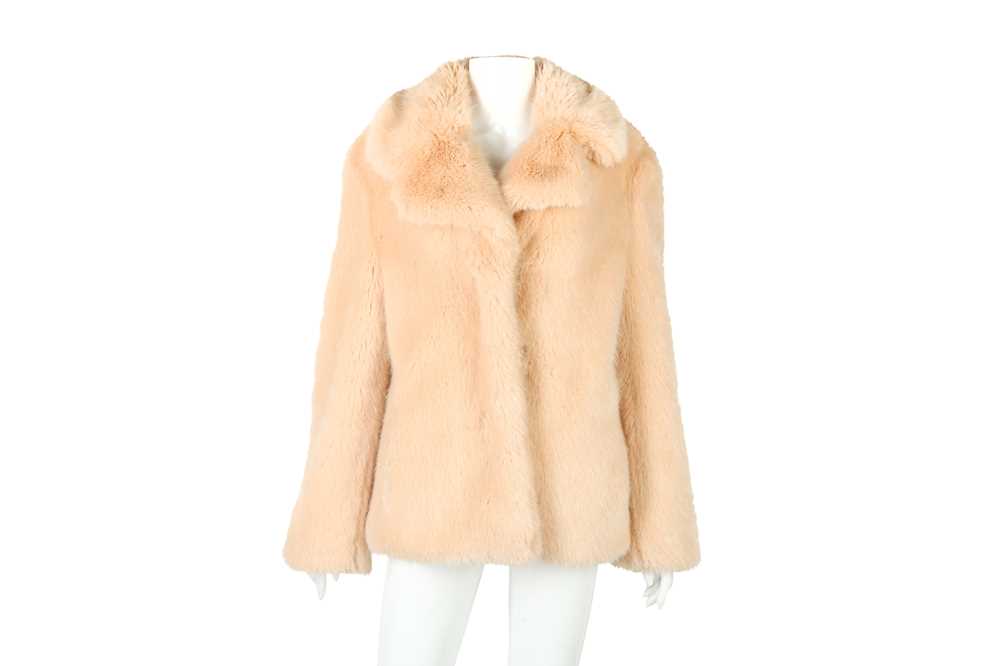 Lot 23 - Stella McCartney Peach Pink Fur Jacket - Size 38