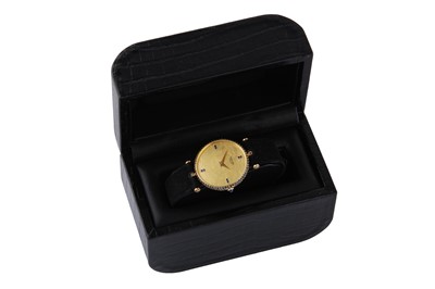 Lot 351 - SARCAR. A GOLD AND SAPPHIRE WRISTWATCH