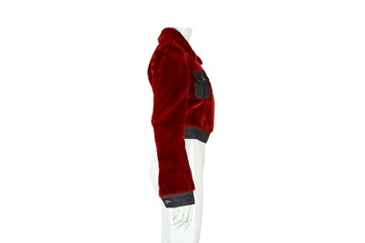 Lot 59 - Dolce & Gabbana Red Fur Cropped Jacket - Size 40