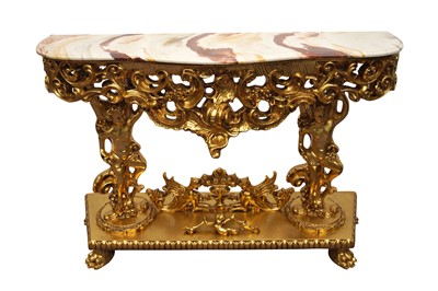 Lot 168 - A VENETIAN STYLE GILTWOOD CONSOLE TABLE AND MIRROR