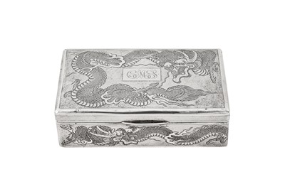 Lot 175 - An early 20th century Chinese export silver cigarette box, Shanghai circa 1930