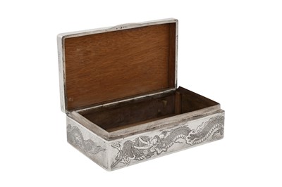 Lot 175 - An early 20th century Chinese export silver cigarette box, Shanghai circa 1930