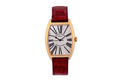 Lot 392 - FRANCK MULLER. AN 18CT CURVEX WRISTWATCH