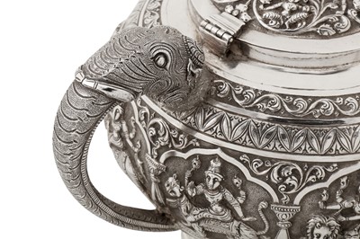 Lot 120 - A late 19th century Anglo – Indian unmarked silver three-piece tea service, Madras circa 1890