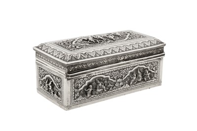 Lot 140 - An early 20th century Burmese unmarked silver box, probably Rangoon circa 1930