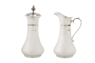 Lot 342 - A cased Edwardian sterling silver sugar and cream dessert set, London 1903/04 by Jackson and Fullerton