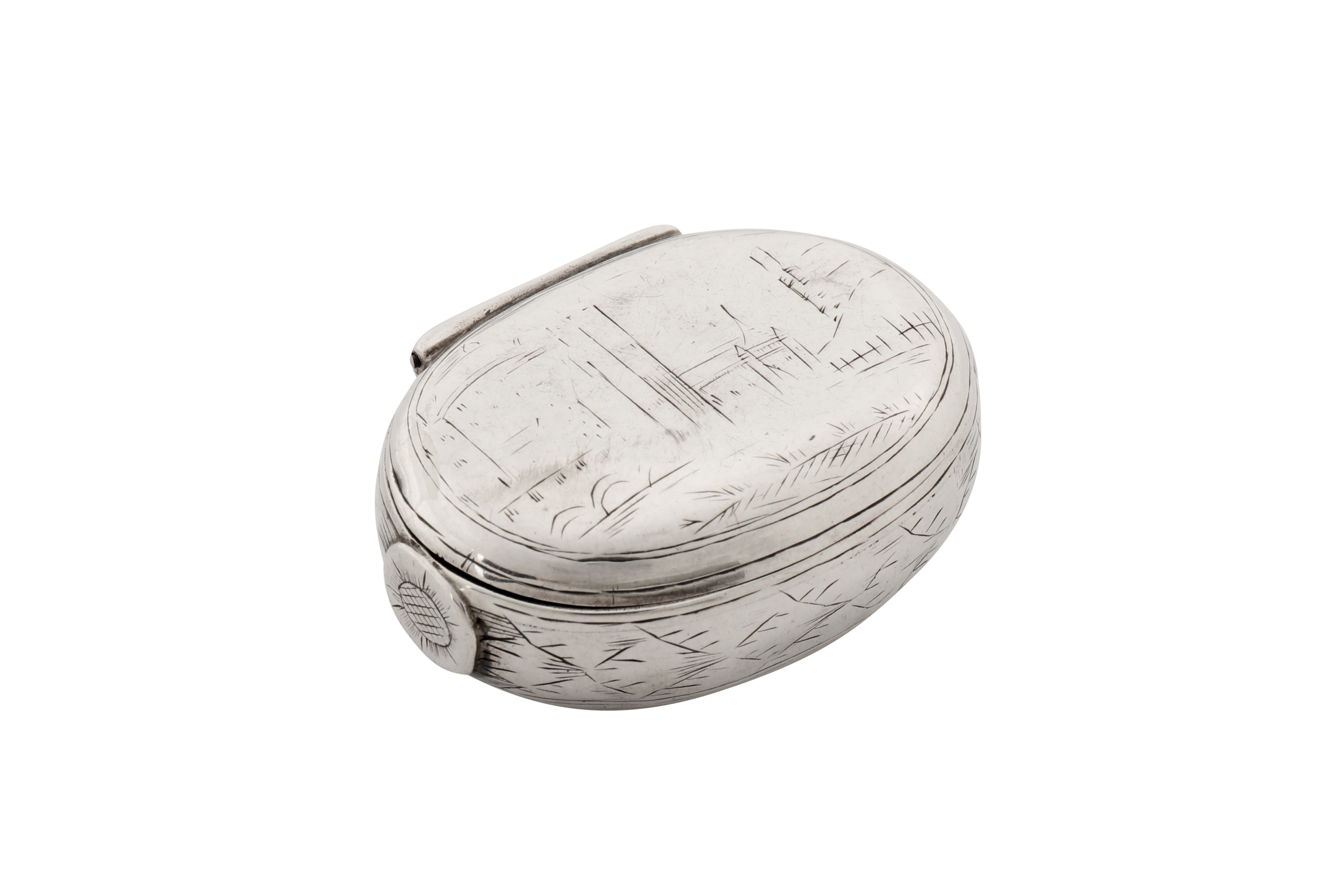 Lot 483 - A Charles II silver snuff or spice box,
