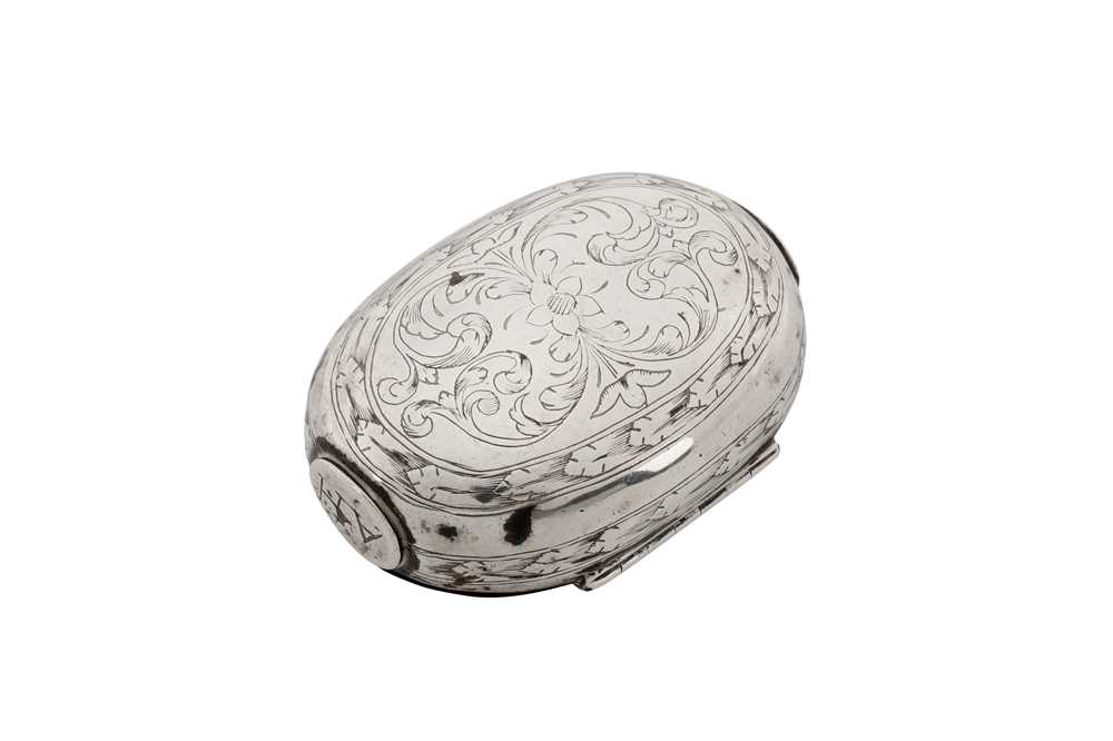 Lot 484 - A Charles II silver snuff or spice box,
