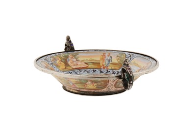 Lot 51 - A late 19th century Austrian silver and enamel small dish, Vienna circa 1880 by Hermann Böhm (active 1866-1922)