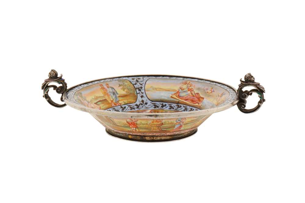 Lot 51 - A late 19th century Austrian silver and enamel small dish, Vienna circa 1880 by Hermann Böhm (active 1866-1922)