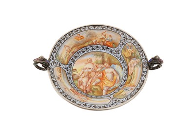 Lot 51 - A late 19th century Austrian silver and enamel small dish, Vienna circa 1880 by Hermann Böhm (active 1866-1922)