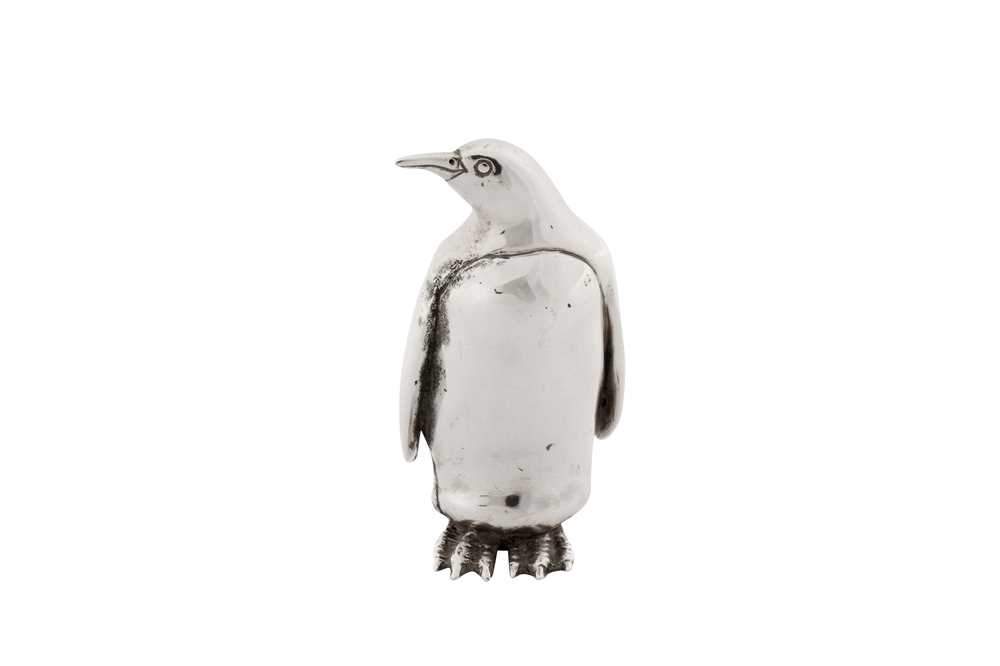 Lot 47 - An Elizabeth II novelty sterling silver model of a penguin, London 1992 by DNGR