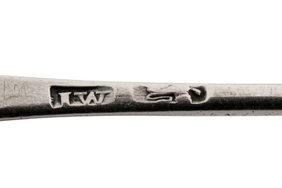 Lot 294 - A George II sterling silver mote spoon, London circa 1730 by James Wilks (reg. 31 Dec 1722)