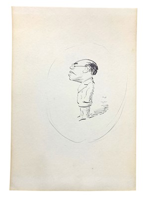 Lot 218 - Max Beerbohm, pen and ink cartoon of John Rothenstein