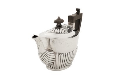 Lot 345 - A Victorian sterling silver bachelor teapot, Birmingham 1900 by William Locke and Co