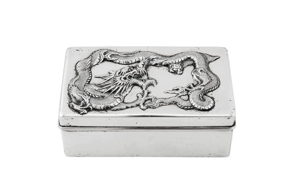 Lot 178 - An early 20th century Chinese export silver box, Shanghai circa 1920 by Luo Ji, retailed by Wing Nam of Hong Kong