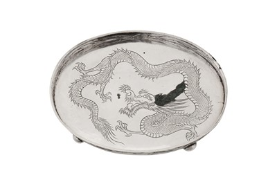 Lot 174 - An early 20th century Chinese export silver dressing table tray, Shanghai circa 1910 by Shang, retailed by Kwong Man Shing