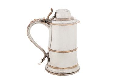 Lot 423 - A George III Old Sheffield Silver Plate tankard, Sheffield circa 1770 probably Tudor and Leader