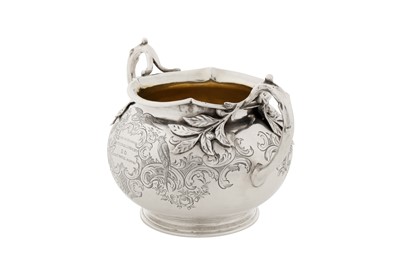 Lot 350 - A Victorian sterling silver sugar bowl, London 1852 by Smith, Nicholson and Co