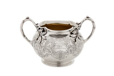 Lot 350 - A Victorian sterling silver sugar bowl, London 1852 by Smith, Nicholson and Co