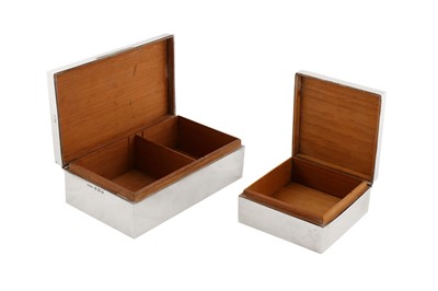 Lot 528 - Two sterling silver cigarette boxes