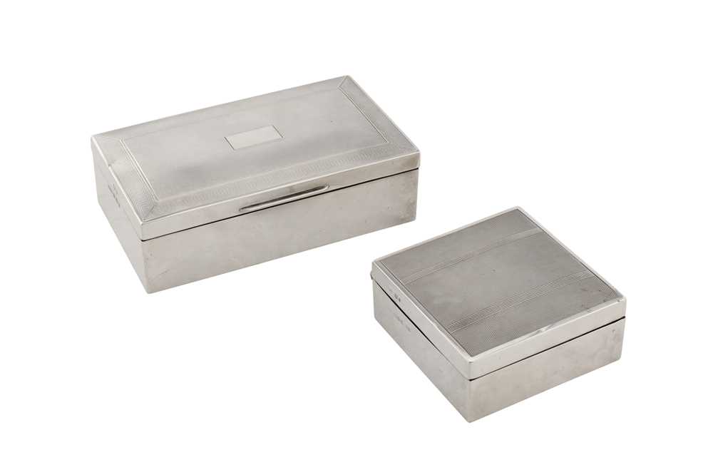 Lot 528 - Two sterling silver cigarette boxes
