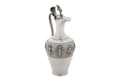 Lot 121 - A late 19th century Anglo – Indian silver claret jug, Madras circa 1880 by Peter Orr and Sons