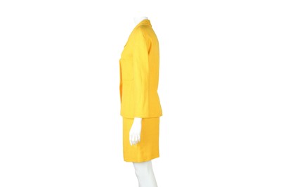 Lot 6 - Chanel Sunflower Yellow CC Skirt Suit - Size 38