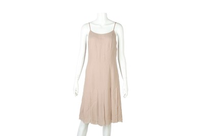 Lot 323 - Chanel Taupe Silk Camisole Dress - Size 40