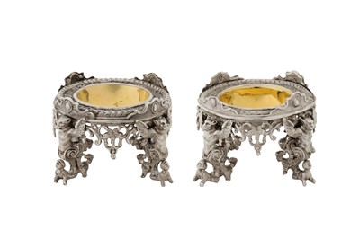 Lot 232 - A pair of mid to late 19th century German or Italian silver salts, circa 1850-80