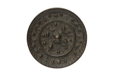 Lot 537 - A SMALL CHINESE BRONZE MIRROR