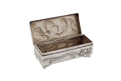 Lot 176 - An early 20th century Chinese export silver box, probably Hong Kong circa 1930 retailed by Po Cheng