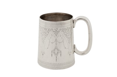 Lot 362 - A Victorian sterling silver pint mug, London 1878 by Henry Holland