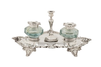 Lot 355 - A Victorian sterling silver inkstand, Sheffield 1856 by Henry Wilkinson and Co
