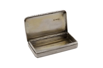 Lot 4 - A William IV sterling silver ‘castle top’ snuff box, Birmingham 1836 by William Simpson