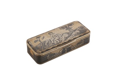 Lot 219 - A Nicholas I early 19th century Russian 84 Zolotnik parcel-gilt silver and niello snuff box, Moscow circa 1835 by Osip Balanov