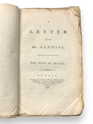 Lot 32 - [Susannah] Gunning, A letter from Mr. Gunning addressed to His Grace the Duke of Argyll
