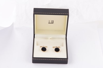Lot 315 - A PAIR OF DUNHILL CUFFLINKS AND ONE OTHER PAIR OF CUFFLINKS