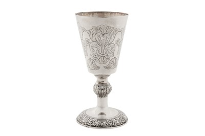 Lot 241 - A late 19th century Portuguese silver goblet, Porto 1870-81