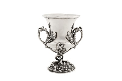 Lot 81 - A mid-19th century Indian colonial silver twin handled cup, Calcutta circa 1840 by Hamiton and Co