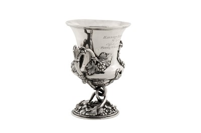 Lot 81 - A mid-19th century Indian colonial silver twin handled cup, Calcutta circa 1840 by Hamiton and Co