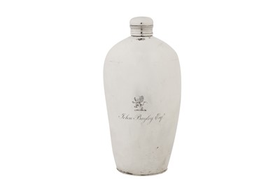 Lot 404 - A large George IV sterling silver spirit flask, London 1828 by Mary Ann and Charles Reilly