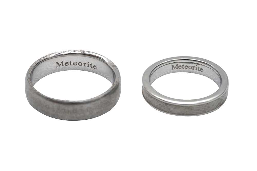 Lot 31 - TWO METEORITE WEDDING BANDS