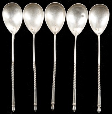Lot 243 - A set of five antique Imperial Russian 84...