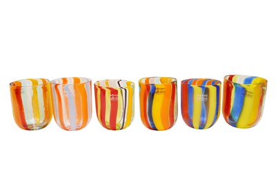 Lot 619 - A GROUP OF MURANO DESIGN GLASS TUMBLERS