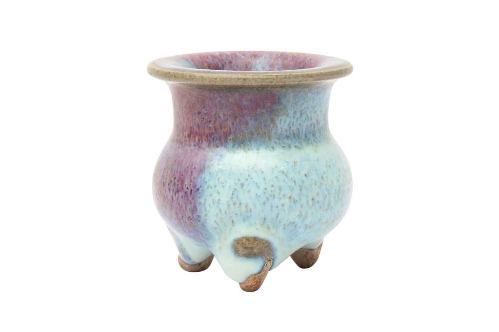 Lot 288 - A SMALL CHINESE JUN-TYPE PURPLE-SPLASHED