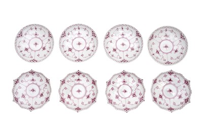 Lot 622 - A GROUP OF ROYAL COPENHAGEN FULL LACE PATTERN SIDE PLATES