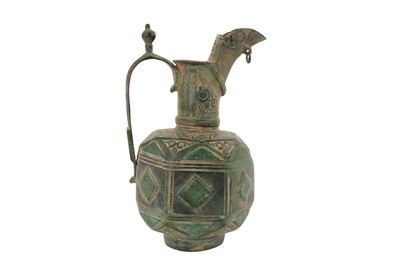 Lot 69 - A RARE AND UNUSUAL 12-13TH CENTURY PERSIAN SELJUK BRONZE EWER