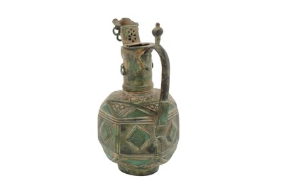 Lot 69 - A RARE AND UNUSUAL 12-13TH CENTURY PERSIAN SELJUK BRONZE EWER