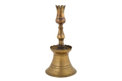 Lot 120 - A LARGE OTTOMAN TURKISH BRASS CANDLESTICK